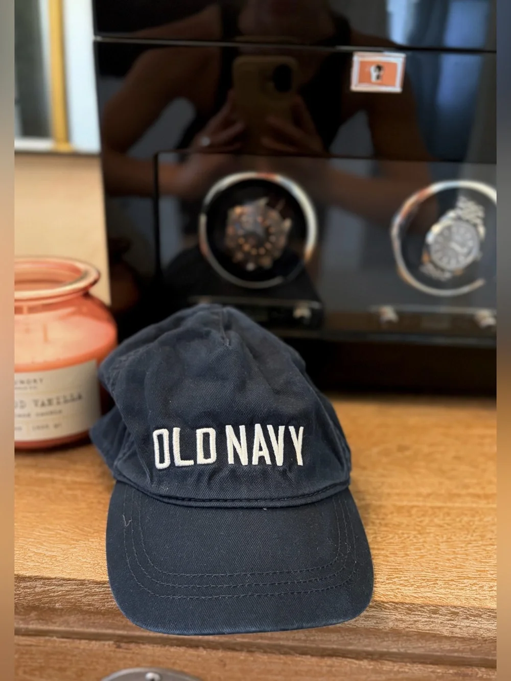 Toddler/Little Boy Old Navy Dark Blue Embroidered Logo Cap